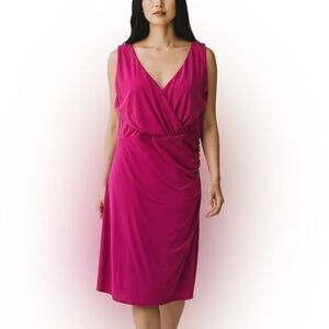 Jones Studio Wrapped Sleeveless Dress Pink